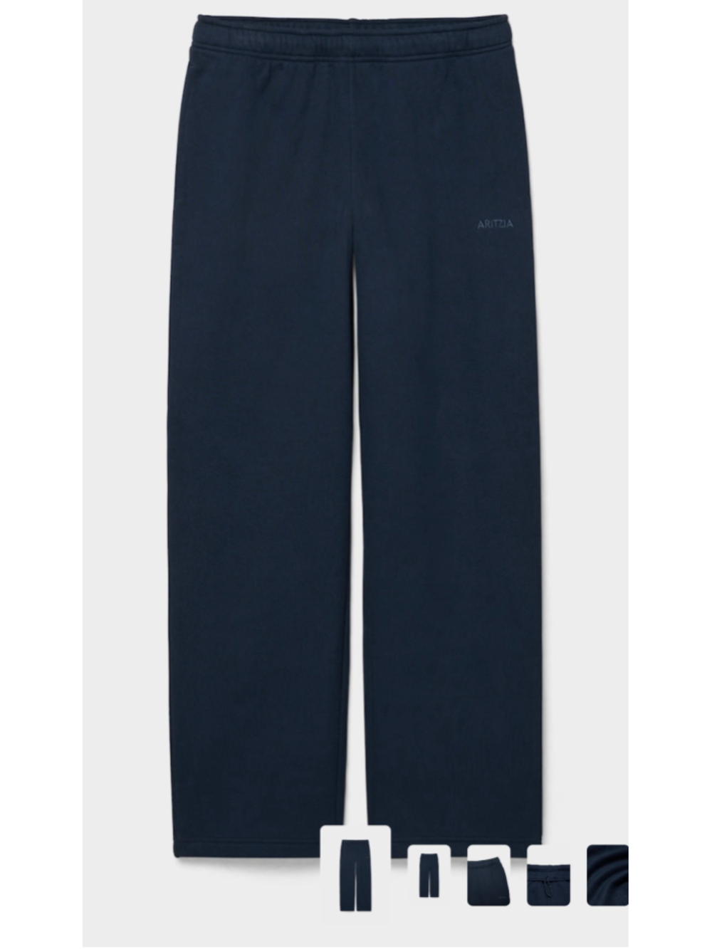 NWT Women's Aritzia Mega Straight Sweatfleece Track Pants Navy Size XS